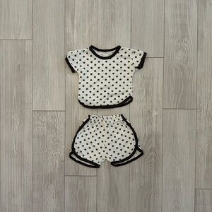 Polka Dot Kids Outfit - Black and White